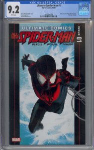 ULTIMATE SPIDER-MAN #1 CGC 9.2 2011 MILES MORALES ORIGIN  