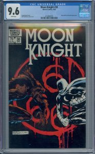 MOON KNIGHT #30 CGC 9.6 WEREWOLF JACK RUSSELL BILL SIENKIEWICZ WHITE PAGES