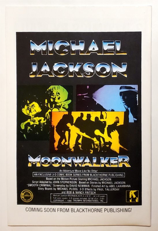 To Die For #1 3D (1989, Blackthorne) 8.0 VF