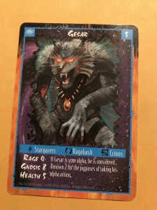 GESAR : RAGE Werewolf Unlimited Character Card; White Wolf TCG, Rare