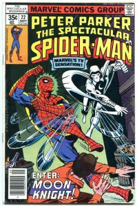 SPECTACULAR SPIDER-MAN #22 1978- Early Moon Knight appearance VF