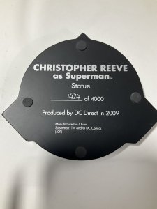 CHRISTOPHER REEVE AS SUPERMAN STATUE LIMITED 1424/4000 W/BOX DC DIRECT 