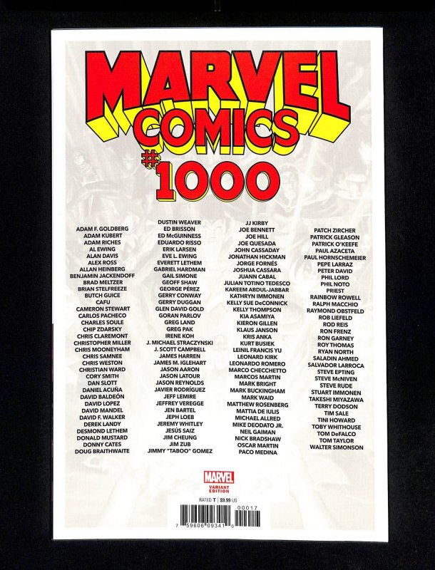 Marvel Comics #1000 Brooks Variant