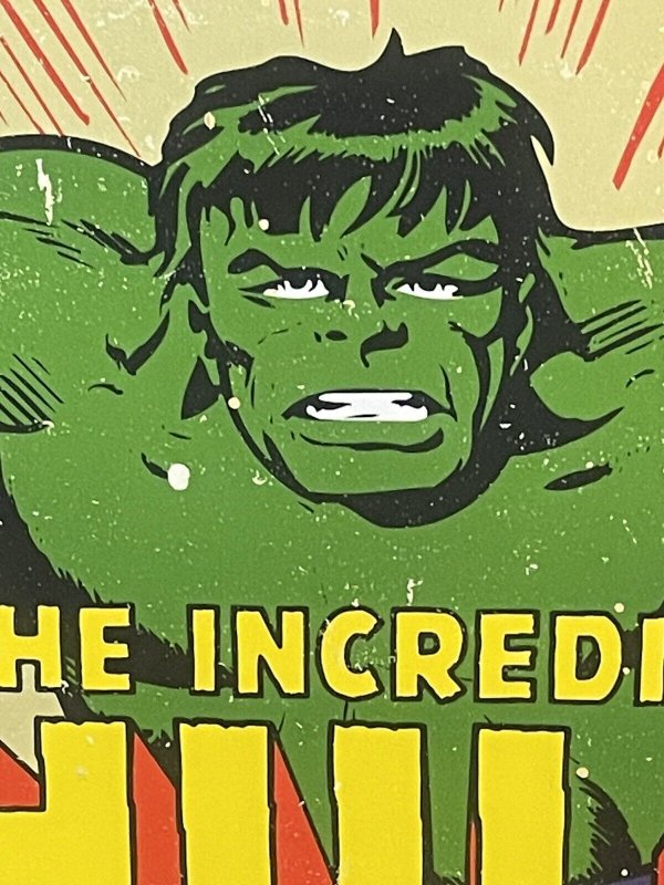 The Incredible Hulk Tin Sign Poster 16x12.5 in Marvel Comics 2007 Retro Style