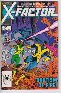 X-FACTOR #1 (Feb 1986) NM- 9.2, white!