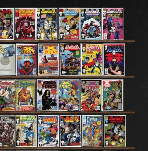 Huge Lot 150+ Comics with Fantastic Four, The Punisher, X-Force & More!
