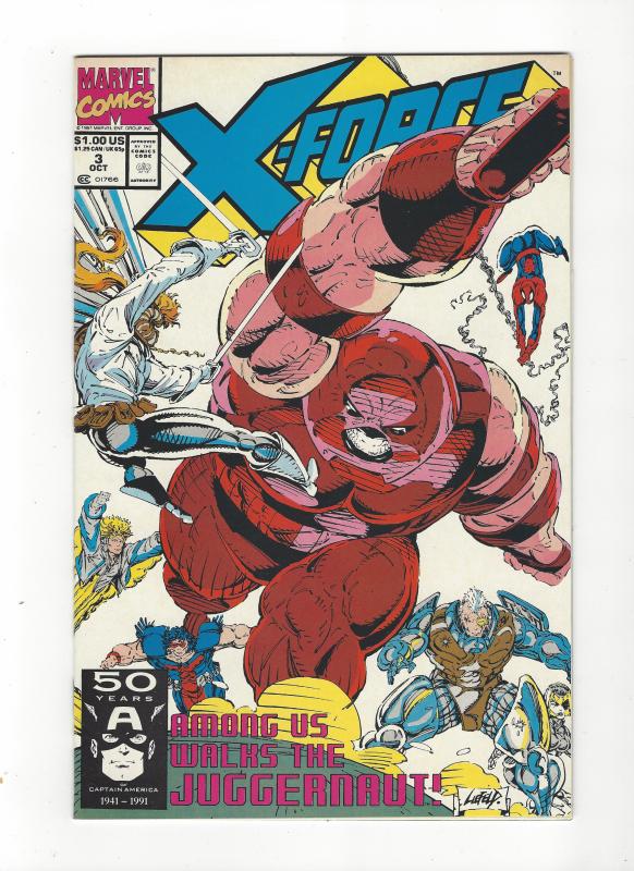 X-Force #3 Vs Juggernaut, Spiderman App NM