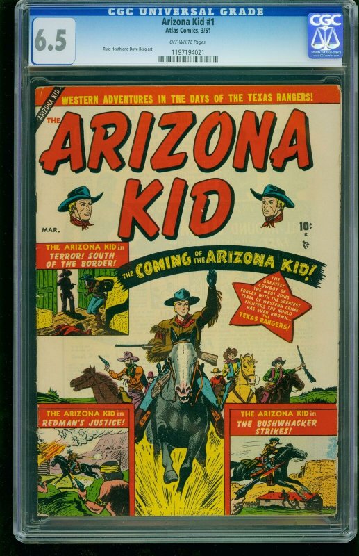 Arizona Kid #1 1951-CGC 6.5-Russ Heath Atlas Western- Southern States 1197194021 