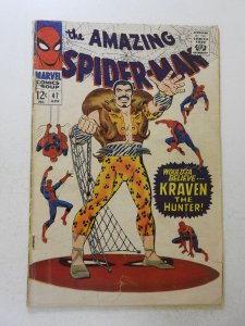 The Amazing Spider-Man #47 (1967) GD/VG Cond 3 1 in tears fc, 3/4 in spine split