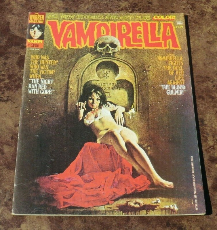 Vampirella #35 FN/VF 1974 Bronze Age Sci-Fi/Horror Comic Magazine Blood Gulper 