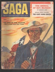 Saga 4/957-Story of Sam Houston-Norman Saunders interior art-Life of Alan Lad...