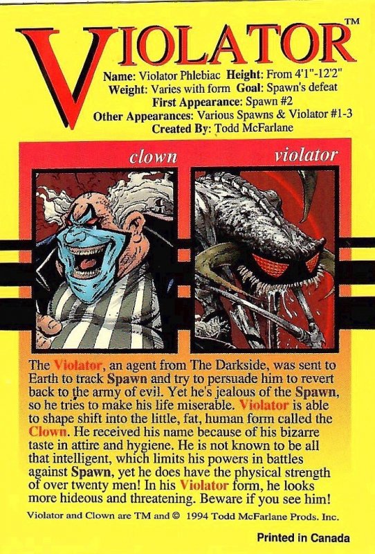 Spawn Violator Figure (1994) Comic #1 New Condition