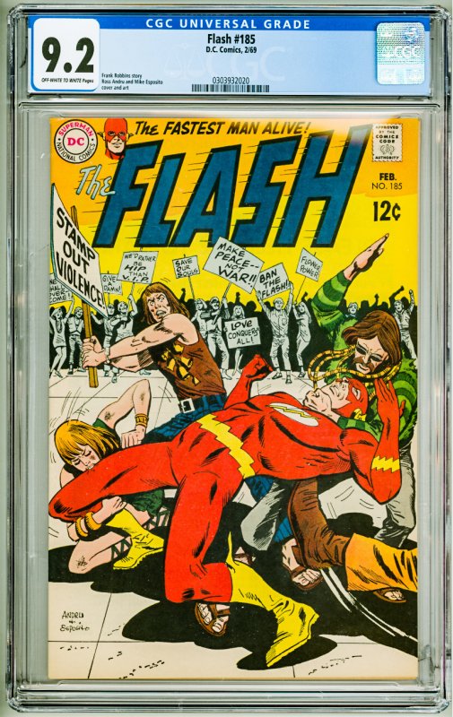 The Flash #185 (1969) CGC 9.2! Broken slab