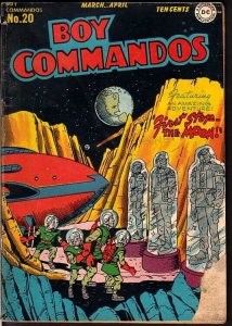 BOY COMMANDOS #20-SCI-FI COVER-MOON TRAVEL ISSUE-1947 G/VG