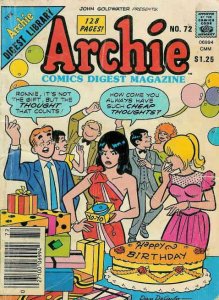 Archie Digest Magazine #72 VG ; Archie | low grade comic June 1985 Comics Happy 