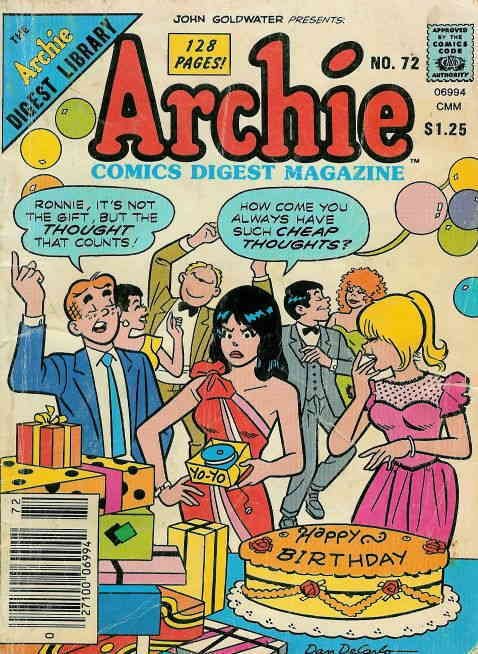 Archie Digest Magazine #72 VG ; Archie | low grade comic June 1985 Comics Happy 