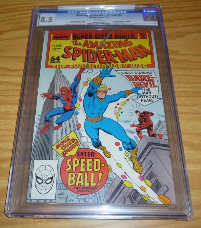 Amazing Spider-Man Annual #22 CGC 8.5 marvel new warriors key - 1ST SPEEDBALL