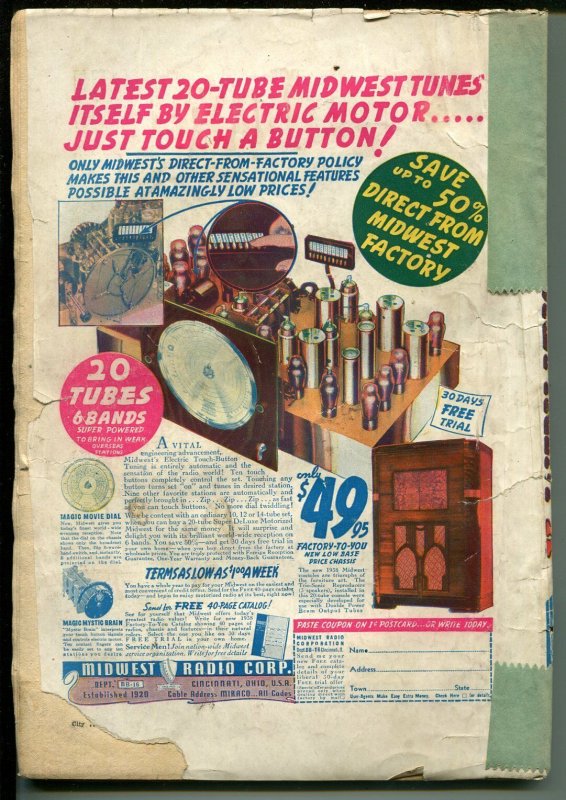 Secret Agent X  10/1937-pulp-terror cover-Rafael DeSoto-rare issue-G