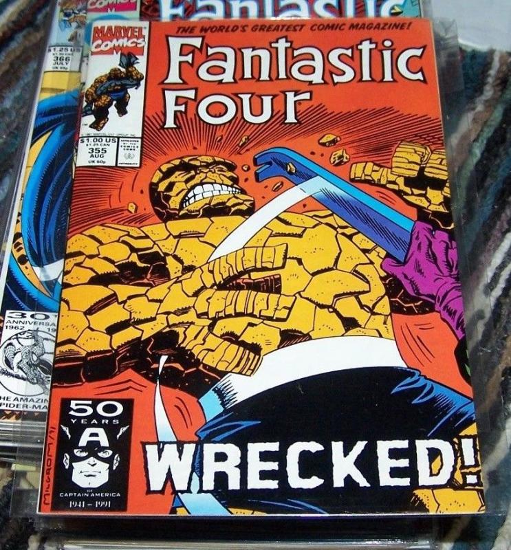 FANTASTIC FOUR #355 1991  marvel -THE WRECKER + THE THING 