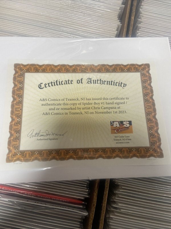 SPIDER-BOY 1 CHRIS CAMPANA LOCAL COMIC SHOP DAY VARIANT SIGNED W/COA