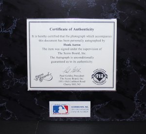 Hank Aaron 20th Anniversary Autographed Home Run Record Breaker Plaque