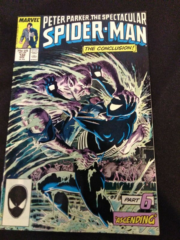 Peter Parker The Spectacular Spider-Man #132 Marvel Comics 1987 Kraven