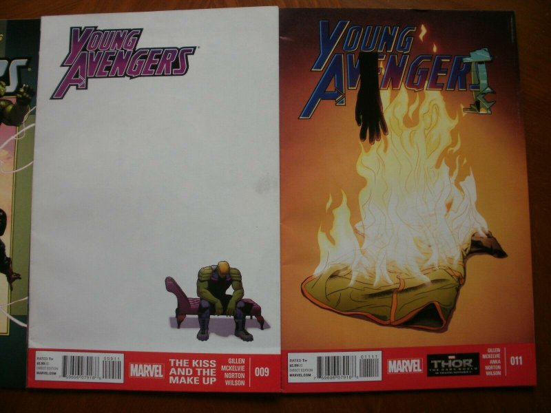 3 Near-Mint Marvel Comic: YOUNG AVENGERS #3 (2005) & #9 #11 (2013) Heinberg Dell