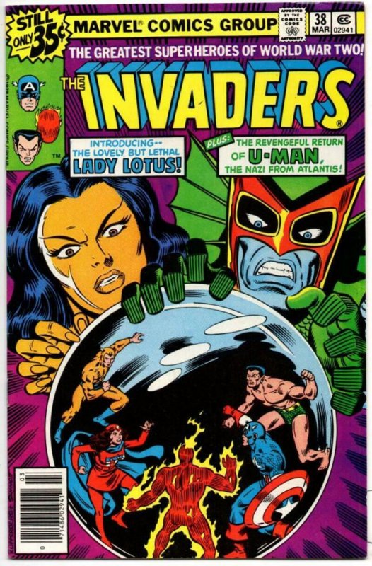 INVADERS #38, VF+, Captain America, U-Man, Lady Lotus, 1975 1979, more in store