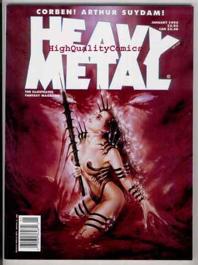 HEAVY METAL Jan 1995, Richard Corben, NM, Arthur Suydam, Striptease, 1977, Mag