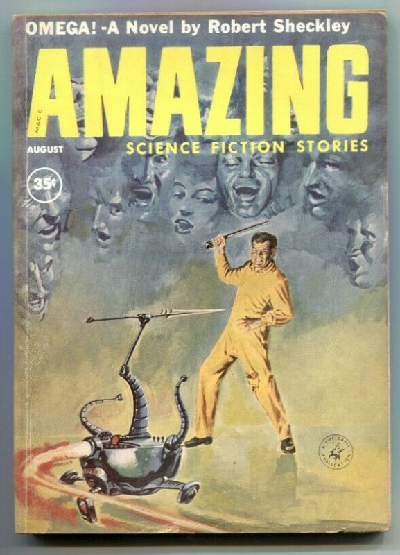 Amazing Stories August 1960-Omega by Robert Sheckley VG/F