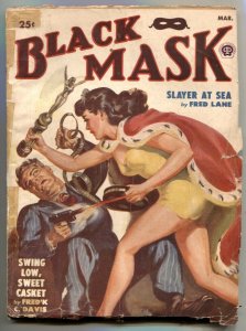 Black Mask Pulp March 1950- Slayer At Sea- Saunders cover