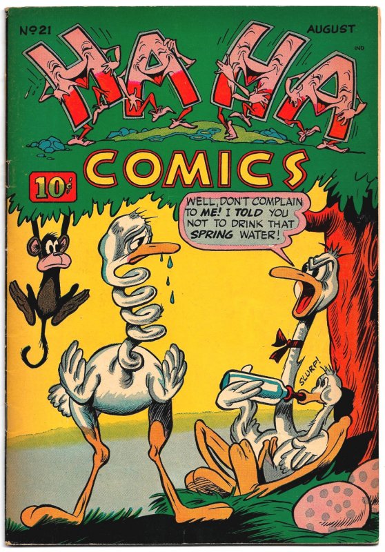 HA HA COMICS #21 (Aug 1945) 5.0 VG/F Great Funny Animals! Hultgren, Wick, DANG!