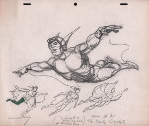 The Dark Crystal Winged Hero Drawing On Animation Paper - 1980s