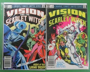 Vision and the Scarlet Witch #1 2 Death of Whizzer Marvel 1982 FN