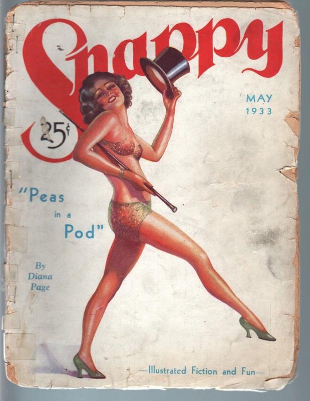 SNAPPY PULP-MAY 1933-SPICY TOP HAT COVER-PIN-UP-RARE G-