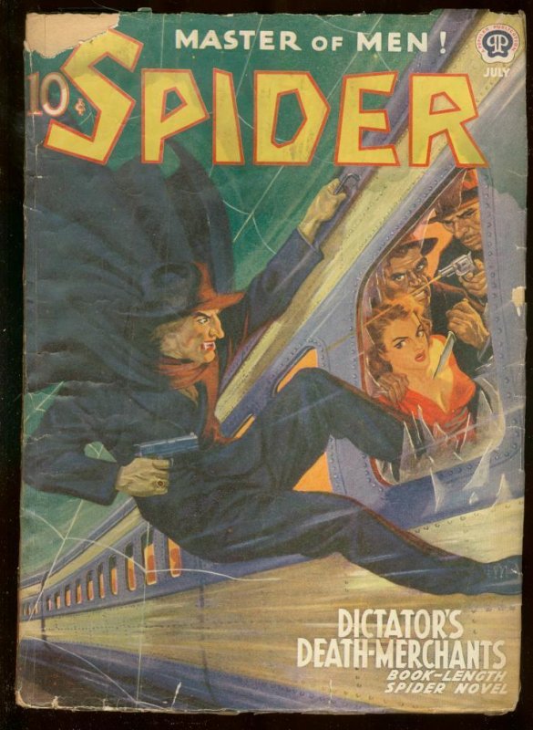 THE SPIDER JULY 1940 SPEEDING TRAIN COVER STOCKBRIDGE G/VG