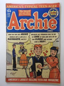 Archie Comics #54 (1952) Vintage Archie and The Gang!! VG- Condition!