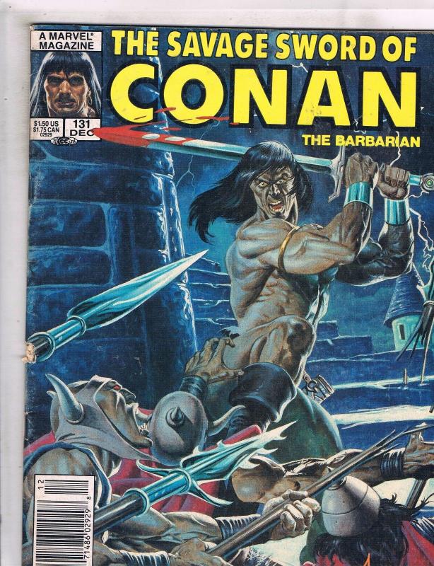 5 Savage Sword Of Conan Marvel Comic Book Magazines # 129 130 131 132 133 J144