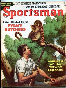 Sportsman January 1957-PYGMY BUTCHERS-WILD LEOPARD COVER VG/FN