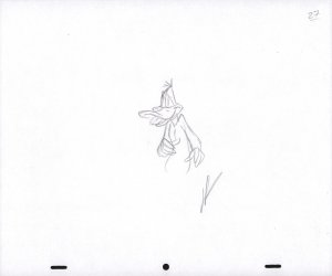 Daffy Duck Animation Pencil Art - 27 - Tongue Out