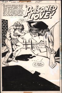 1st Issue Special #4 p.1 - 'Poisoned Love!' Title Splash art by John Rosenberger