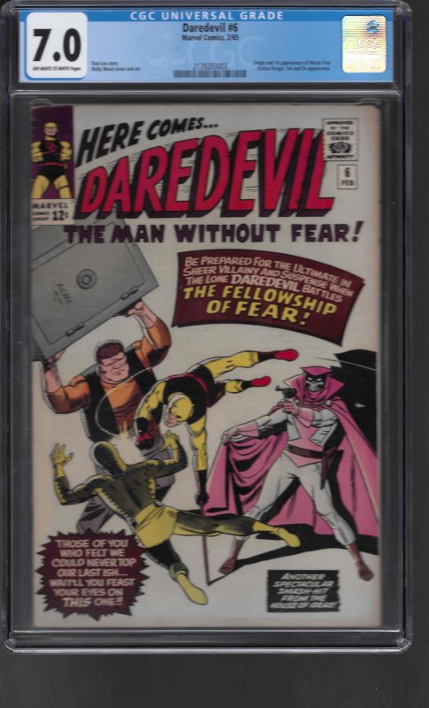 Daredevil #6 (1965) CGC Graded 7.0