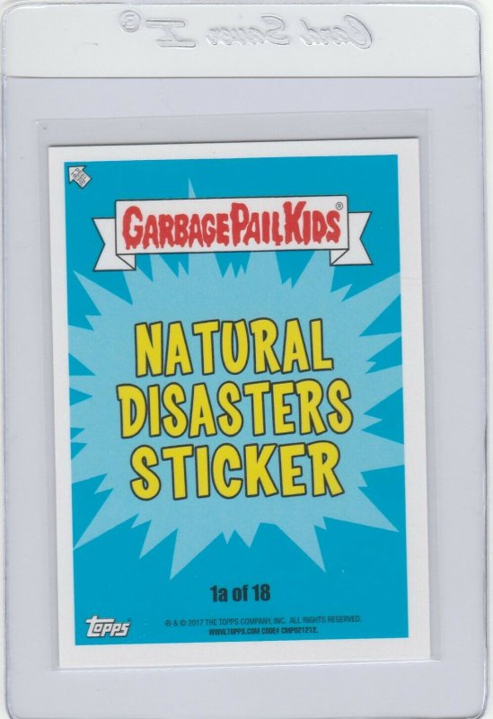 Garbage Pail Kids Spitfire Spencer 1a GPK 2017 Adam Geddon trading card sticker