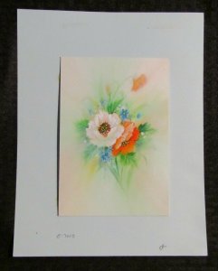 GET WELL SOON White & Orange Flowers 8.5x11 Greeting Card Art #7003 w/ 11 Cards 