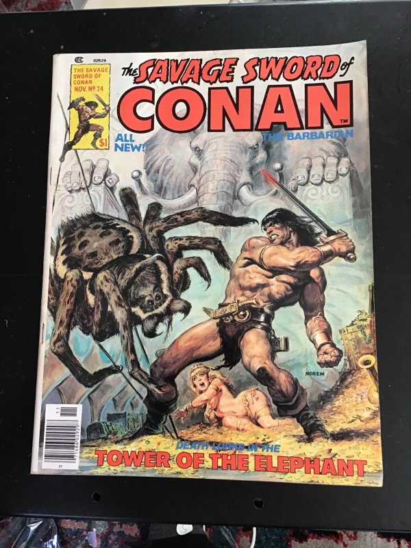 The Savage Sword of Conan #24 (1977) Buscem, Conrad Art! Mid grade key! VG/FN