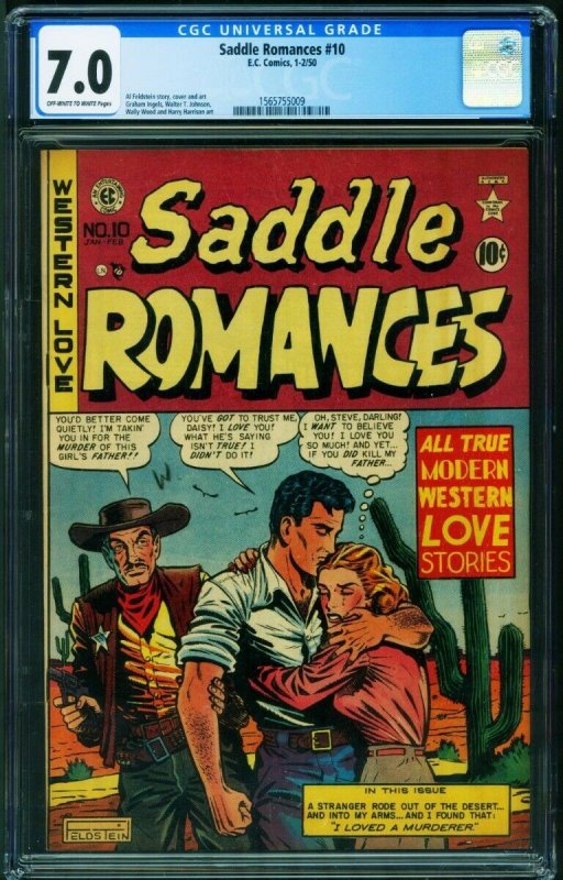 Saddle Romances #10 CGC 7.0 1950- Feldstein - EC Golden Age 1565755009