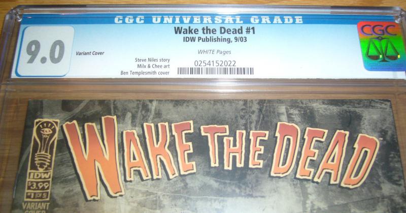 Wake the Dead #1 CGC 9.0 ben templesmith variant cover - steve niles - chee IDW