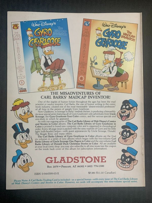 GYRO GEARLOOSE & UNCLE SCROOGE Gladstone #4 Carl Barks Library VF 8.0