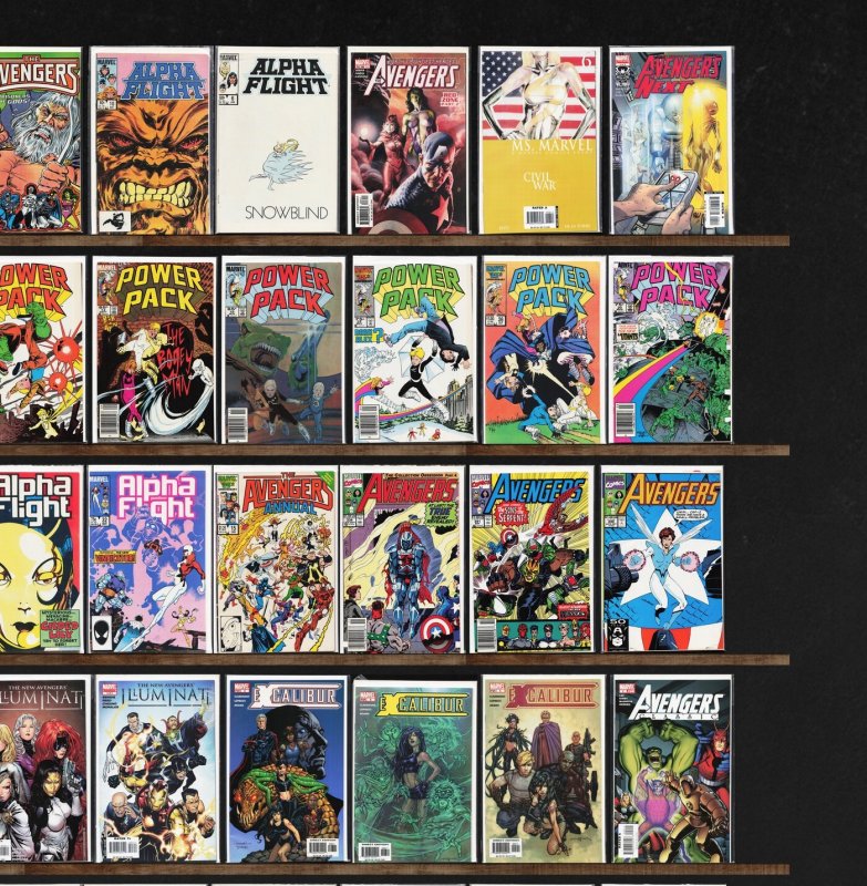 Huge Lot 150+ Comics with Alpha Flight, Power Pack, The Avengers & More!