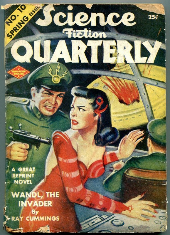 Science Fiction Quarterly Pulp Spring 1943- Ray Cumings-Flying Saucer cover G/VG